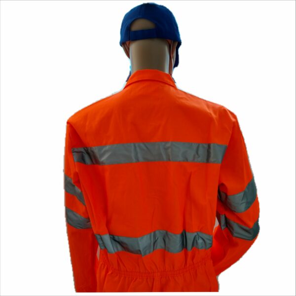 TUTA ALTA VISIBILITA' ANTINFORTUNISTICA STRADALE ARANCIO 1 FOTO TUTA HV DORSO