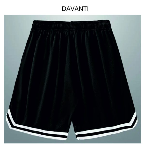PANTALONCINO BASKET RETE NERO/BIANCO 1 PANTALONCINO DAVANTI