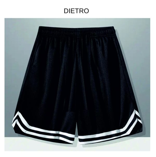 PANTALONCINO BASKET RETE NERO/BIANCO 2 PANTALONCINO DIETRO